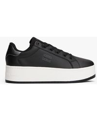 Tommy Hilfiger - Baskets En Cuir À Semelle Compensée Crantée - Lyst