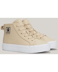 Tommy Hilfiger - Th Monogram Leather High-top Trainers - Lyst