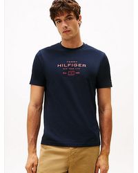 Tommy Hilfiger - T-Shirt Met Ronde Hals En Logo-Graphic - Lyst