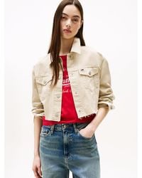 Tommy Hilfiger - Veste Courte En Denim À Logo Au Dos - Lyst