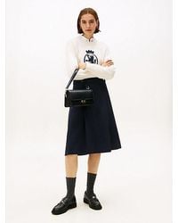 Tommy Hilfiger - A-Line Midi-Rok Met Goudkleurige Knopen - Lyst