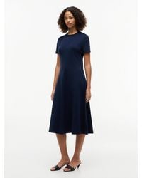 Tommy Hilfiger - Interlock Knit Midi Fit And Flare Dress - Lyst