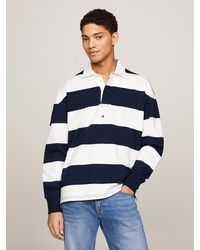 Tommy Hilfiger - Stripe Relaxed Long Sleeve Rugby Polo - Lyst