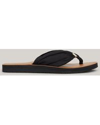 Tommy Hilfiger - Elevated Ruched Strap Flat Beach Sandals - Lyst