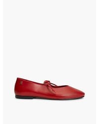 Tommy Hilfiger - Th Monogram Leather Lace Up Ballerinas - Lyst