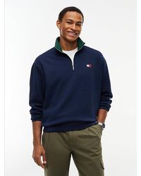 Tommy Hilfiger - Tommy Badge Relaxed Quarter Zip Sweatshirt - Lyst