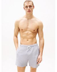 Tommy Hilfiger - Original Medium Lange Zwemshort Met Streep - Lyst