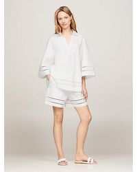Tommy Hilfiger - Oversized Blouse Met Broderie Anglaise - Lyst