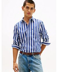 Tommy Hilfiger - Th Flex Regular Fit Gestreept Overhemd - Lyst