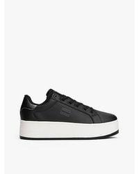 Tommy Hilfiger - Zapatillas De Plataforma Dentada Con Piel - Lyst