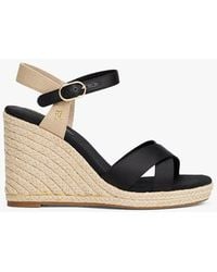 Tommy Hilfiger - Sandales Espadrilles Compensées Brides Satin - Lyst
