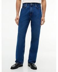 Tommy Hilfiger - Flag Embroidery Relaxed Straight Leg Jeans - Lyst