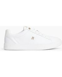 Tommy Hilfiger - Leather Th Monogram Court Trainers - Lyst