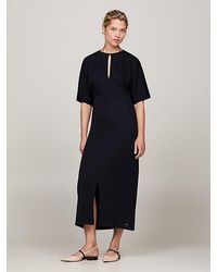Tommy Hilfiger - Fit And Flare Maxi-jurk Met Keyhole-opening - Lyst