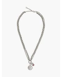Tommy Hilfiger - Stainless Steel Double Chain Nautical Charm Necklace - Lyst