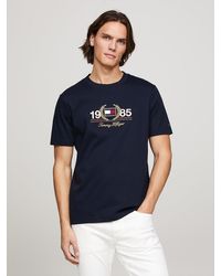 Tommy Hilfiger - T-shirt à col ras-du-cou et logo brodé - Lyst