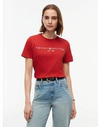 Tommy Hilfiger - Logo Boxy Jersey Crew Neck T-Shirt - Lyst