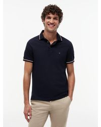Tommy Hilfiger - Short Sleeve Casual Polo Shirts In Slim Fit With Stretch And Cuff Designs - Lyst