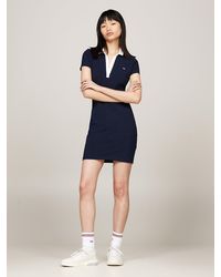 Tommy Hilfiger - Contrast Collar Jersey Mini Polo Dress - Lyst