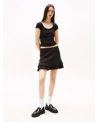 Tommy Hilfiger - Minijupe Moulante En Maille Pointelle - Lyst