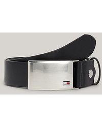 Tommy Hilfiger - Cinturón ajustable con placa l logo Negro - Lyst