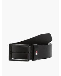 Tommy Hilfiger - Enamel Flag Rectangular Buckle Leather Belt - Lyst