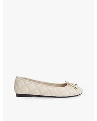 Tommy Hilfiger - Logo Charm Quilted Leather Ballerinas - Lyst