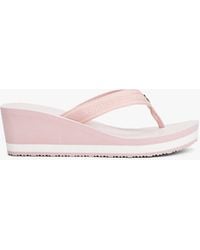 Tommy Hilfiger - Sandali Infradito Con Plateau E Righe - Lyst