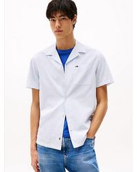 Tommy Hilfiger - Camisa De Manga Corta En Mezcla De Lino - Lyst