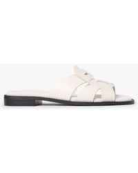 Tommy Hilfiger - Leather Crest Square Toe Sandals - Lyst