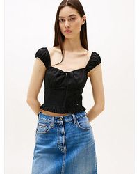 Tommy Hilfiger - Ärmellose Cropped Extra Slim Fit Bluse - Lyst
