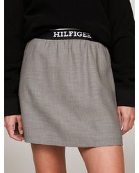 Tommy Hilfiger - Logo Waistband Fitted Mini Skirt - Lyst