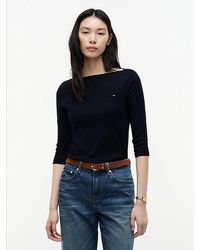 Tommy Hilfiger - Slim Three-Quarter Sleeve Boat Neck T-Shirt - Lyst
