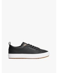 Tommy Hilfiger - Leren Sneaker Met Fijne Profielzool - Lyst