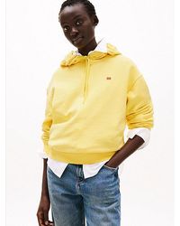 Tommy Hilfiger - Kontrast-Hoodie Mit Hilfiger Flag-Stickerei - Lyst