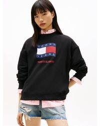 Tommy Hilfiger - Wavy Flag Sueded Terry Boxy Sweatshirt - Lyst
