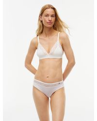 Tommy Hilfiger - Lace Trim Microfibre Briefs - Lyst