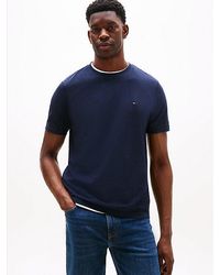 Tommy Hilfiger - T-Shirt Met Ronde Hals En Geborduurde Vlag - Lyst