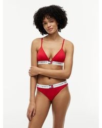 Tommy Hilfiger - Heritage Logo Removable Padding Triangle Bra - Lyst