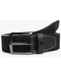 Tommy Hilfiger - Denton Flag Plaque Suede Belt - Lyst
