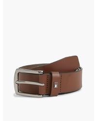 Tommy Hilfiger - Denton Leather Enamel Flag Belt - Lyst