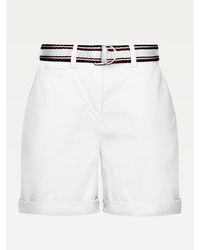 Tommy Hilfiger Korte Broek Met Signature-riem - Wit