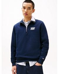 Tommy Hilfiger - Sweatshirt Met Rits En Bubbellogo Op De Rug - Lyst