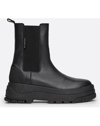 Tommy Hilfiger - Leather Cleat Flatform Chelsea Boots - Lyst