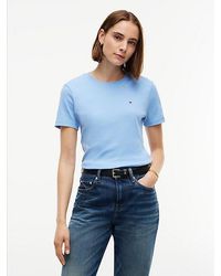 Tommy Hilfiger - Flag Embroidery Slim Crew Neck T-Shirt - Lyst