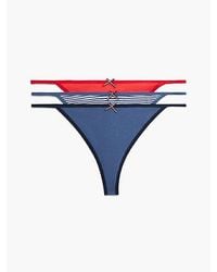 Tommy Hilfiger - 3 Pack Global Stripe Bow Tanga Thongs - Lyst