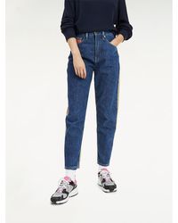 Tommy Hilfiger High Rise Mom Fit Jeans Van Corduroymix - Blauw