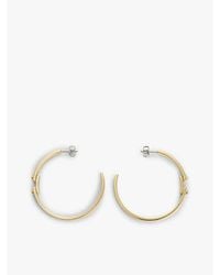 Tommy Hilfiger - Plated Stripe Hoop Earrings - Lyst