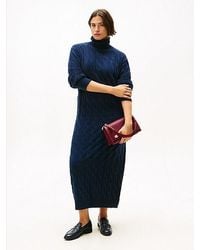 Tommy Hilfiger - Vestido Curve De Punto Midi De Lana Suave - Lyst