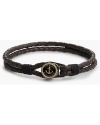 Tommy Hilfiger - Plated Nautical Charm Leather Bracelet - Lyst